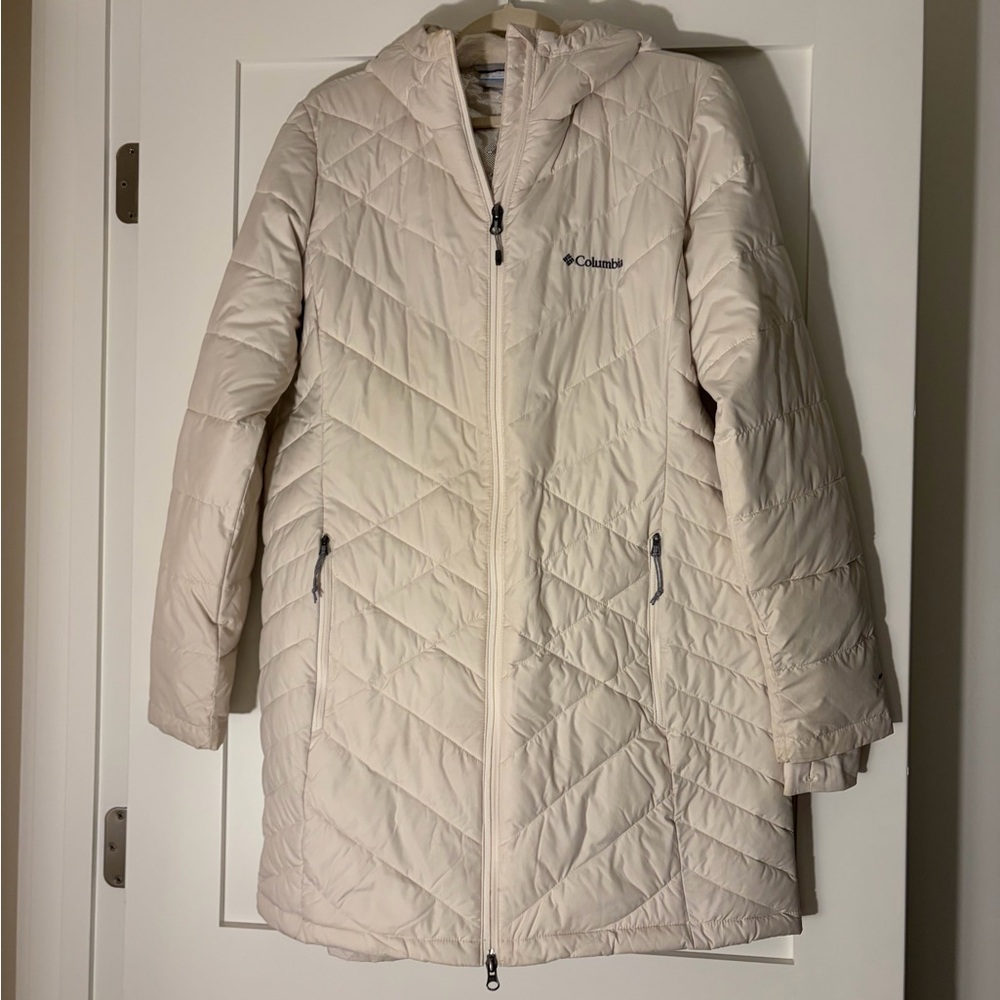 Columbia Women's Off-White Hooded Puffer Coat